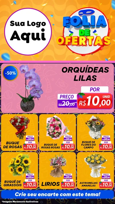 Modelo de Rede Social para Stories com o tema Folia de Ofertas para Floricultura e jardim