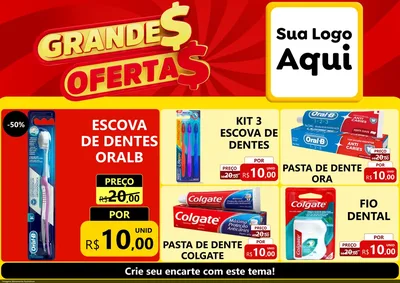 Modelo de Encarte para Encarte A4 Horizontal com o tema Grandes Ofertas para Higiene Pessoal