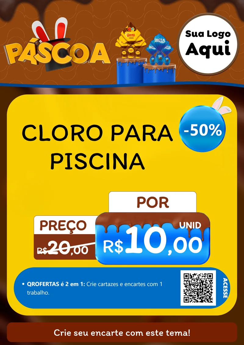 Modelo de Cartaz para Cartaz A4 Vertical com o tema Páscoa para Produtos para Piscina