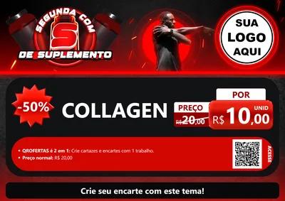 Modelo de Cartaz para Cartaz A4 Horizontal com o tema Segunda com S de Suplemento para Suplementos alimentares