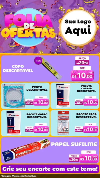 Modelo de TV para TV Vertical com o tema Folia de Ofertas para Embalagens