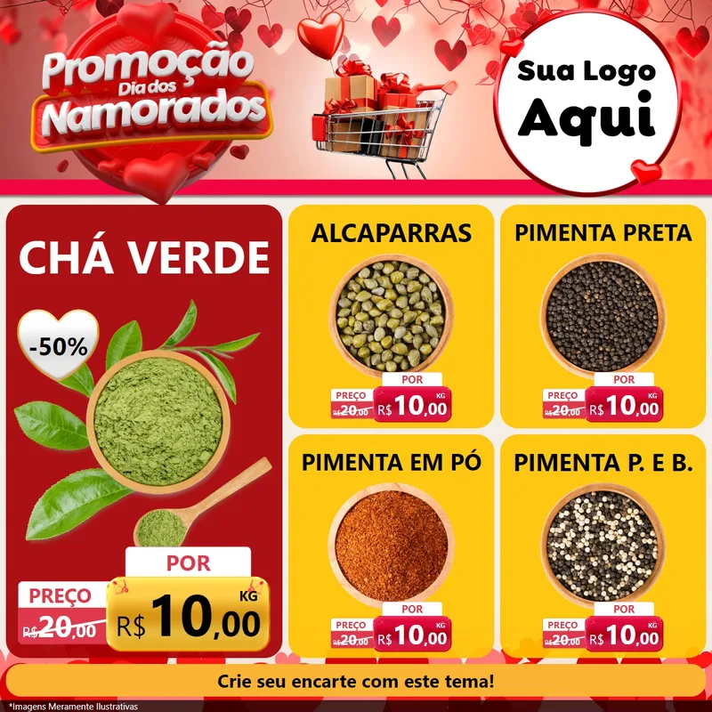 Modelo de Rede Social para Feed Facebook com o tema Promoção Dia dos Namorados para Produtos Naturais