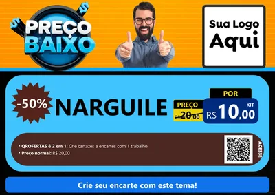 Modelo de Cartaz para Cartaz A4 Horizontal com o tema Preço Baixo para Tabacaria