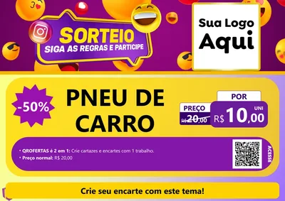 Modelo de Cartaz para Cartaz A4 Horizontal com o tema Sorteio para Auto peças