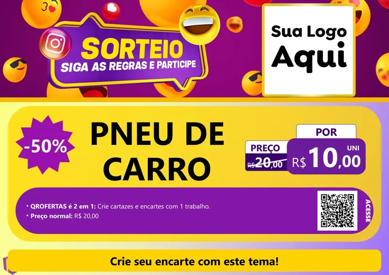 Modelo de Cartaz para Cartaz A4 Horizontal com o tema Sorteio para Auto peças