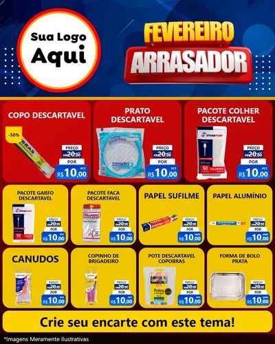Modelo de Rede Social para Feed Instagram com o tema Fevereiro Arrasador para Embalagens