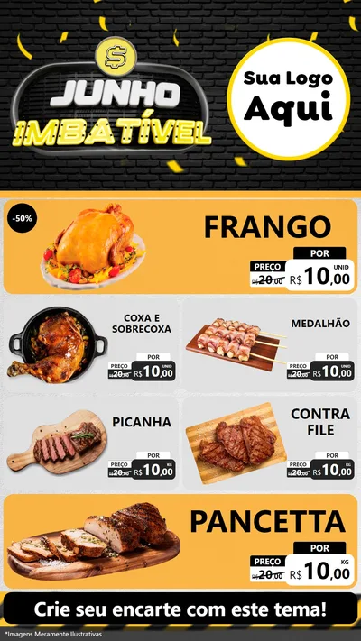 Modelo de TV para TV Vertical com o tema Junho Imbatível para Assados