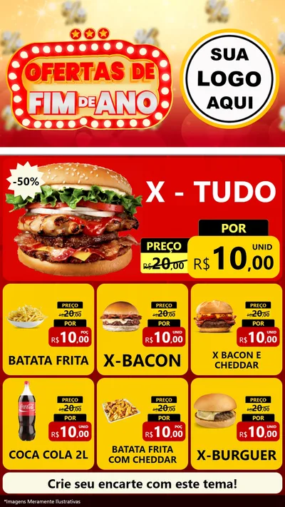 Modelo de Rede Social para Stories com o tema Ofertas de Fim de Ano para Hamburgueria