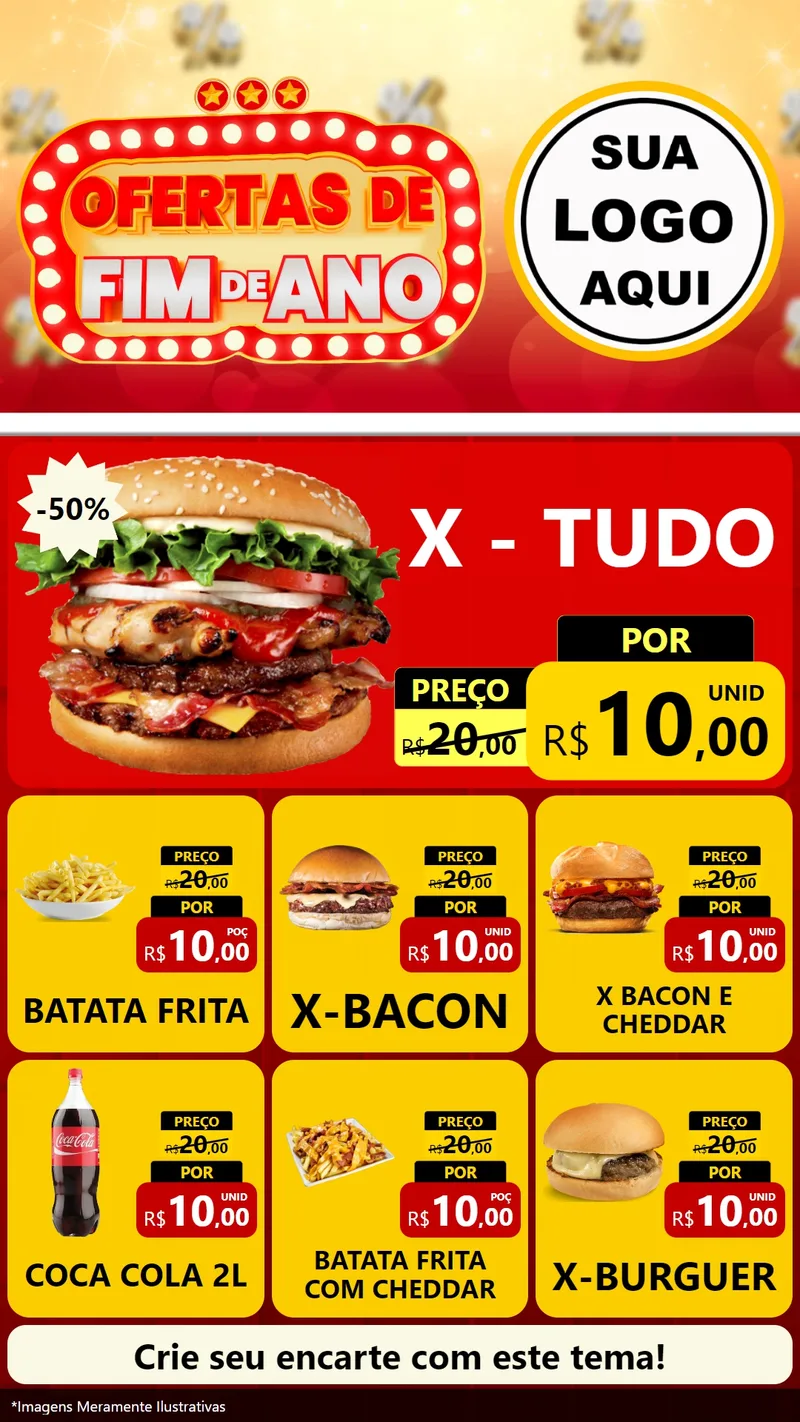 Modelo de Rede Social para Stories com o tema Ofertas de Fim de Ano para Hamburgueria