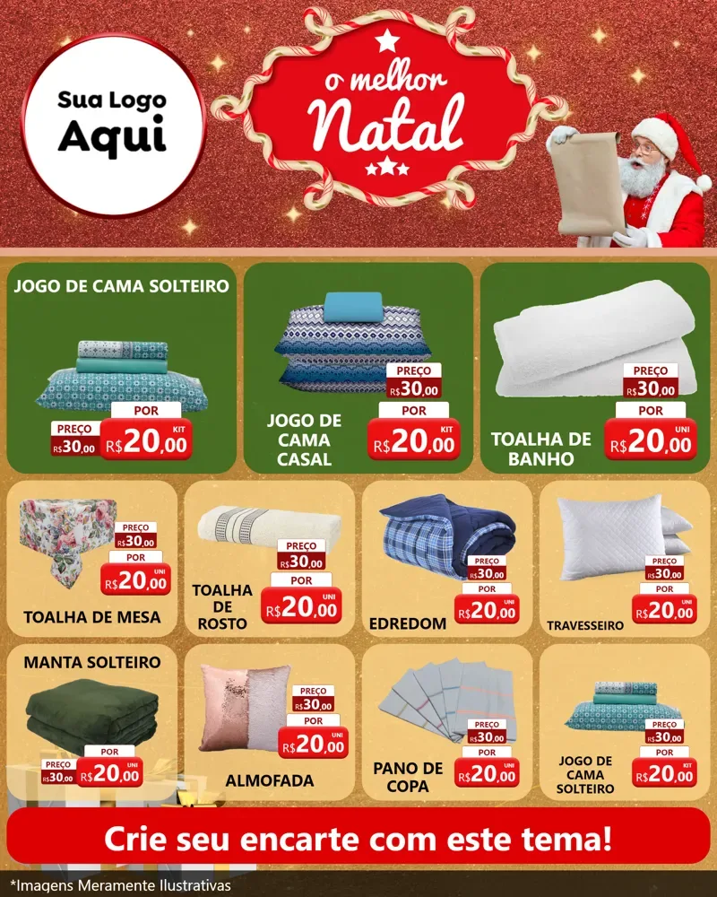 Modelo de Rede Social para Feed Instagram com o tema O Melhor Natal para Cama, Mesa e Banho