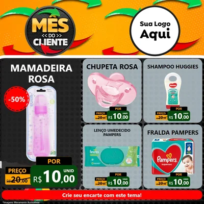 Modelo de Rede Social para Feed Facebook com o tema Mês do Cliente para Bebês