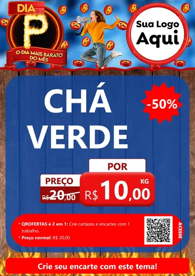Modelo de Cartaz para Cartaz A4 Vertical com o tema Dia P - O Dia Mais Barato Do Mês para Produtos Naturais
