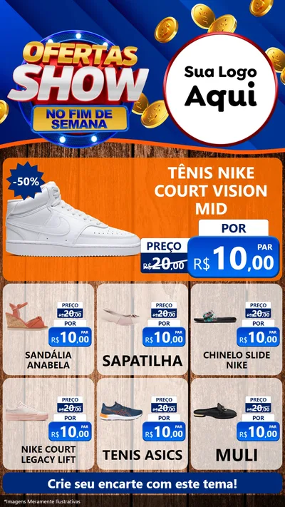 Modelo de Rede Social para Stories com o tema Ofertas Show No Fim De Semana para Calçados