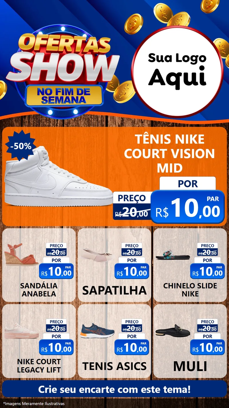 Modelo de Rede Social para Stories com o tema Ofertas Show No Fim De Semana para Calçados