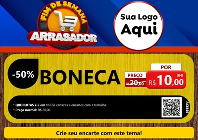 Modelo de Cartaz para Cartaz A4 Horizontal com o tema Fim De Semana Arrasador para Brinquedos