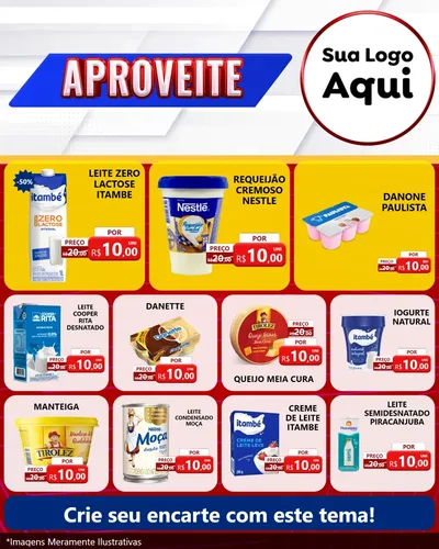 Modelo de Rede Social para Feed Instagram com o tema Aproveite para Frios e Laticínios