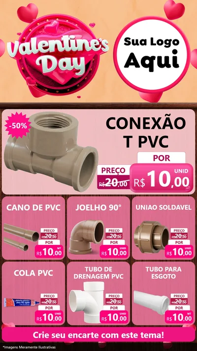 Modelo de Rede Social para Stories com o tema Valentine's Day para Tubos e conexões