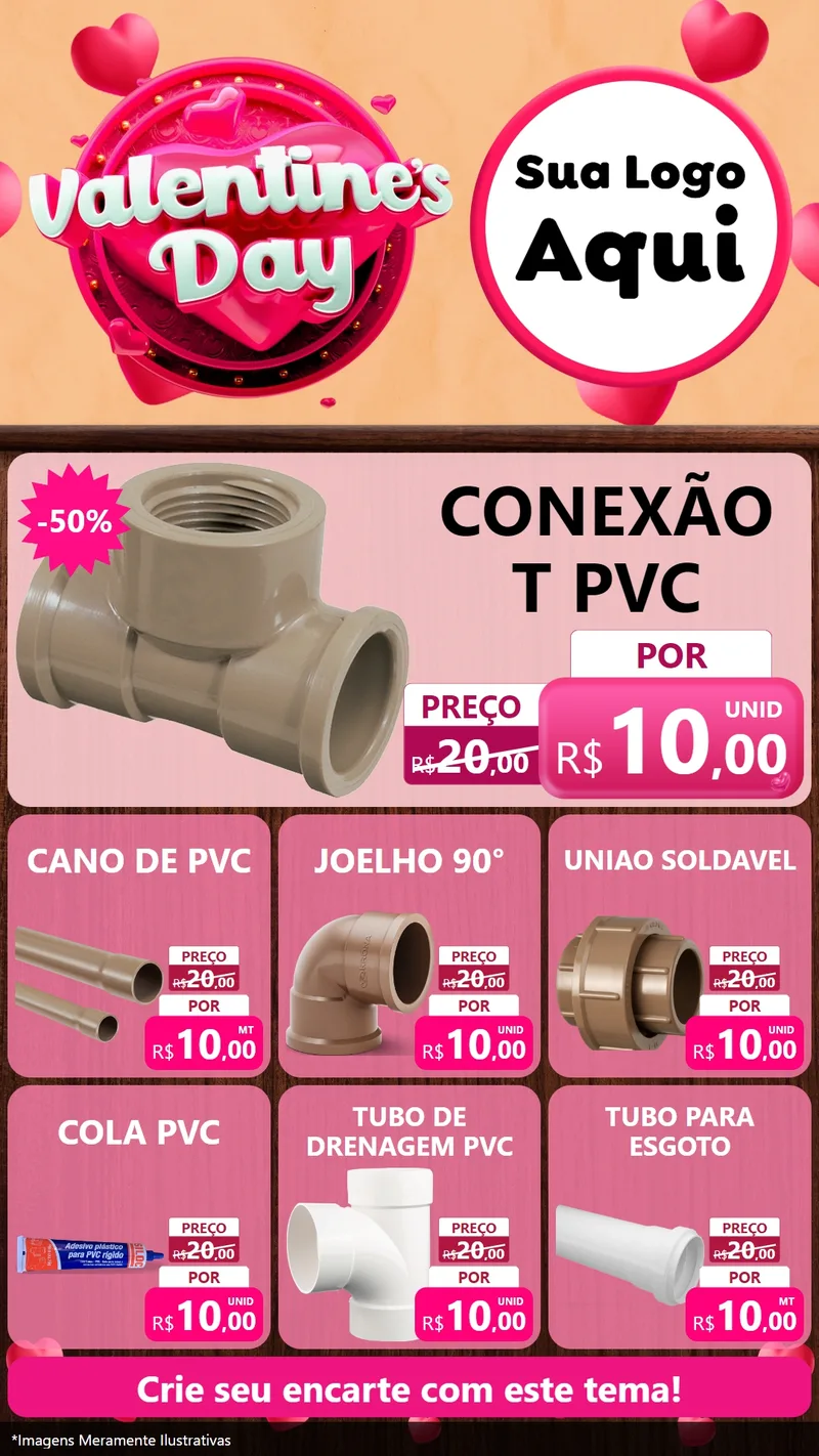 Modelo de Rede Social para Stories com o tema Valentine's Day para Tubos e conexões