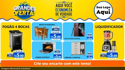 Modelo de TV para TV Horizontal com o tema Grandes Ofertas para Móveis e Eletro