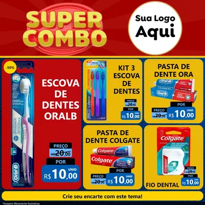 Modelo de Rede Social para Feed Facebook com o tema Super Combo para Higiene Pessoal