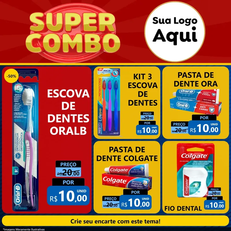 Modelo de Rede Social para Feed Facebook com o tema Super Combo para Higiene Pessoal