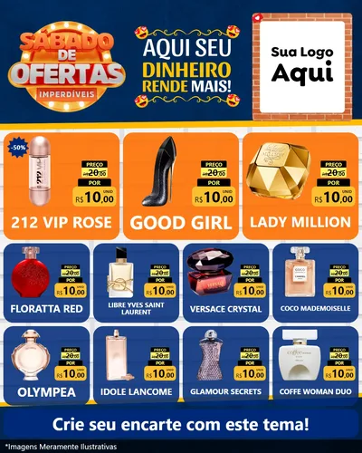 Modelo de Rede Social para Feed Instagram com o tema Sábado de Ofertas Imperdíveis para Perfumes