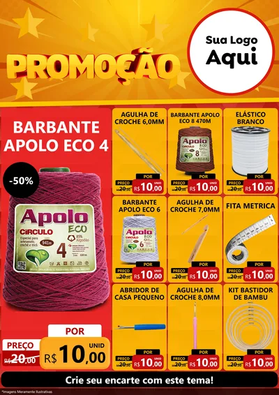 Modelo de Encarte para Encarte A4 Vertical com o tema Promoção para Armarinho e Aviamentos