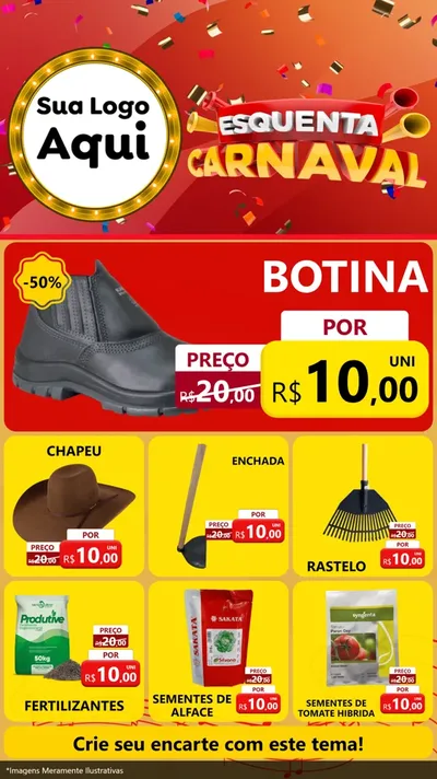 Modelo de Rede Social para Stories com o tema Esquenta Carnaval para Agropecuária