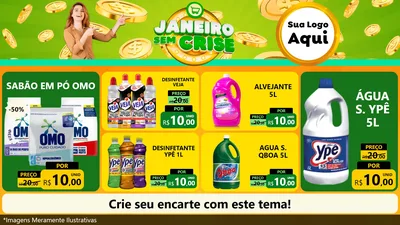 Modelo de TV para TV Horizontal com o tema Janeiro Sem Crise para Produtos de Limpeza