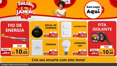 Modelo de TV para TV Horizontal com o tema Saldão de Janeiro para Materiais Elétricos