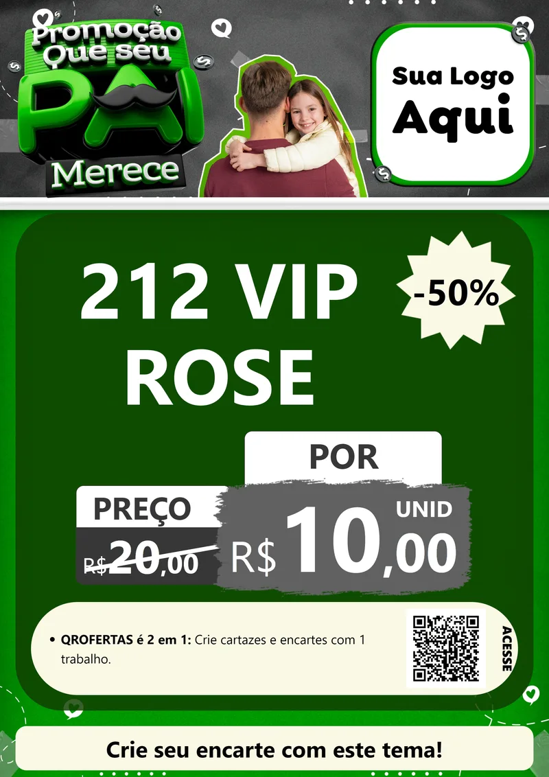 Modelo de Cartaz para Cartaz A4 Vertical com o tema Promoção Que seu Pai Merece para Perfumes
