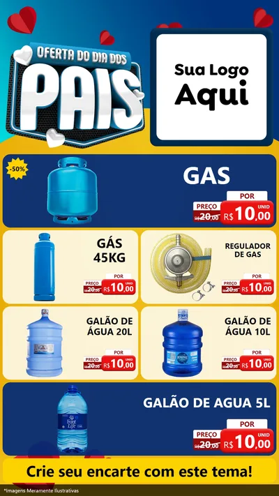 Modelo de TV para TV Vertical com o tema Oferta Do Dia Dos Pais para Água e gás