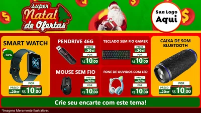 Modelo de TV para TV Horizontal com o tema Super Natal de Ofertas para Informática