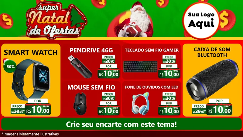 Modelo de TV para TV Horizontal com o tema Super Natal de Ofertas para Informática