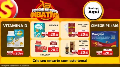 Modelo de TV para TV Horizontal com o tema Fim de Semana Imbatível para Farmácia