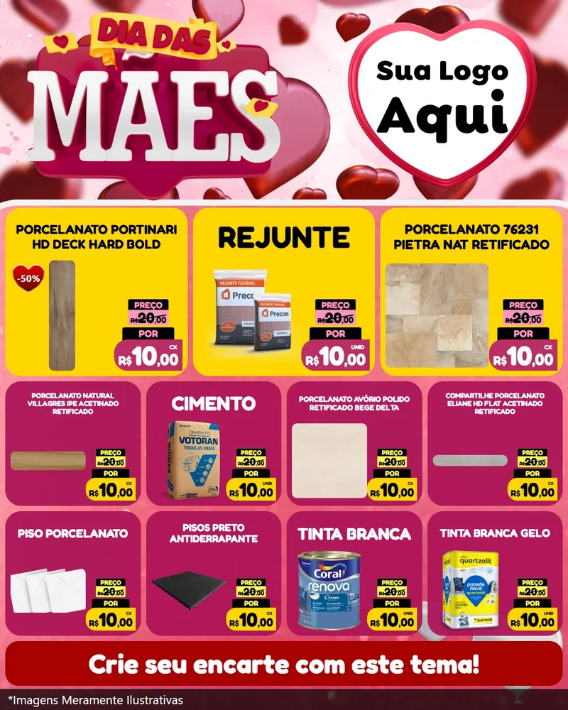 Modelo de Rede Social para Feed Instagram com o tema Dia Das Mães para Pisos e revestimentos