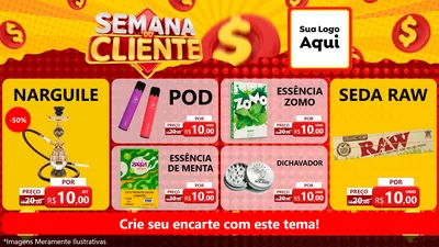 Modelo de TV para TV Horizontal com o tema Semana do Cliente para Tabacaria
