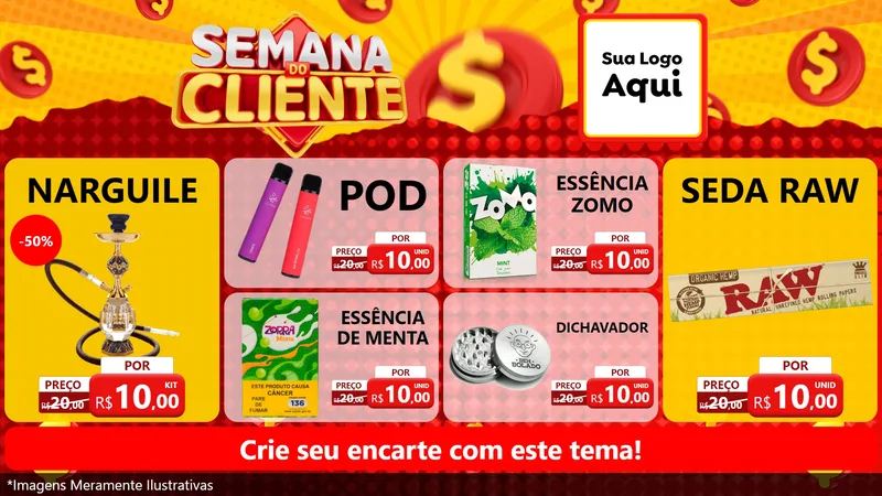 Modelo de TV para TV Horizontal com o tema Semana do Cliente para Tabacaria
