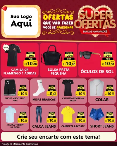 Modelo de Rede Social para Feed Instagram com o tema Dia dos Namorados para Roupas e acessórios