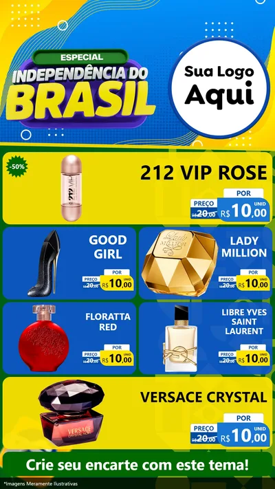 Modelo de TV para TV Vertical com o tema Especial Independência do Brasil para Perfumes