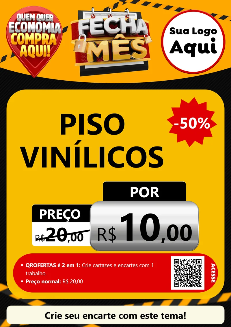 Modelo de Cartaz para Cartaz A4 Vertical com o tema Fecha Mês para Material para Construção