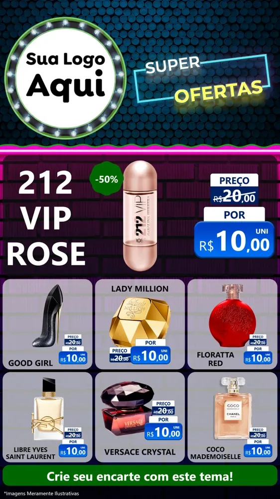 Modelo de Rede Social para Stories com o tema Super Ofertas para Perfumes