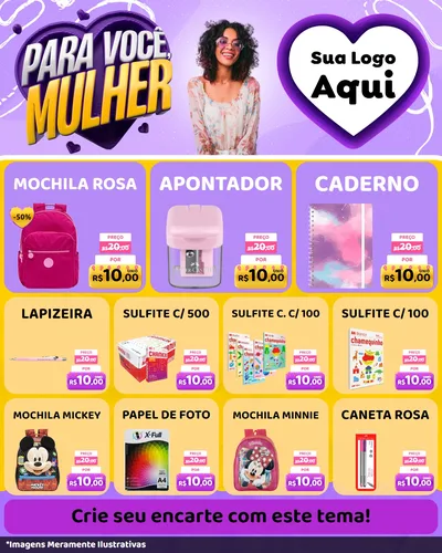 Modelo de Rede Social para Feed Instagram com o tema Para Você, Mulher para Papelaria