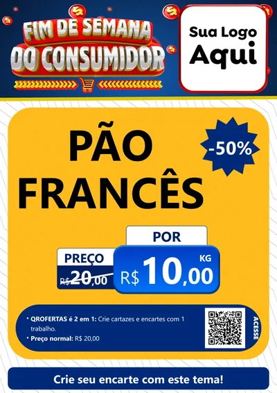 Modelo de Cartaz para Cartaz A4 Vertical com o tema Fim de Semana do Consumidor para Padaria