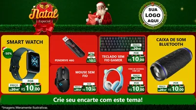 Modelo de TV para TV Horizontal com o tema Natal Especial para Informática