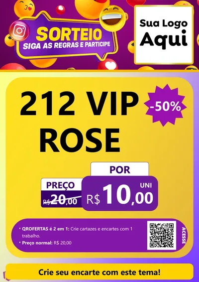 Modelo de Cartaz para Cartaz A4 Vertical com o tema Sorteio para Perfumes