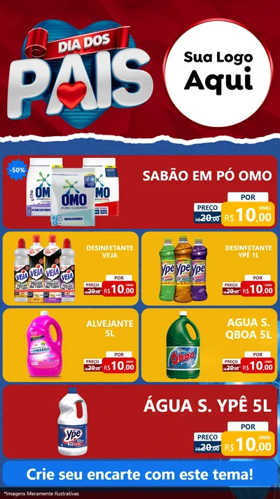 Modelo de TV para TV Vertical com o tema Dia dos Pais para Produtos de Limpeza