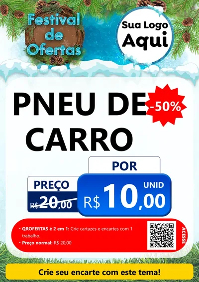 Modelo de Cartaz para Cartaz A4 Vertical com o tema Festival de Ofertas - Inverno para Auto peças