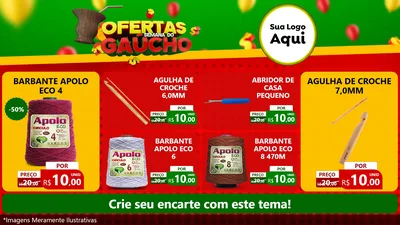 Modelo de TV para TV Horizontal com o tema Ofertas Semana Do Gaúcho para Armarinho e Aviamentos