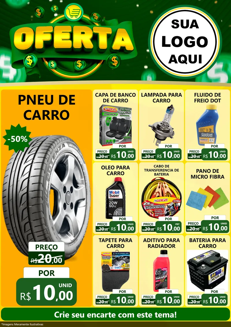 Modelo de Encarte para Encarte A4 Vertical com o tema Oferta para Auto peças